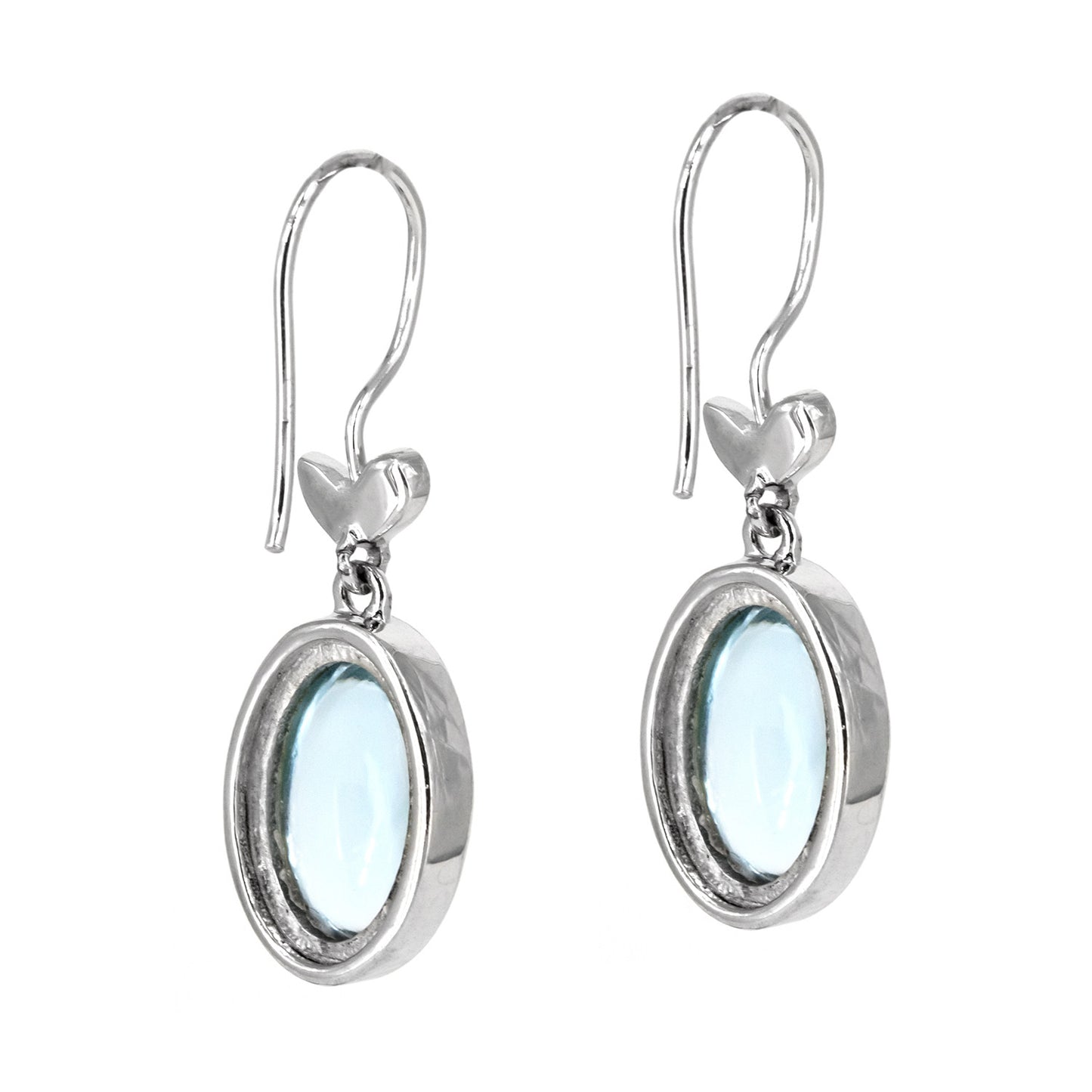 Pendientes Esferas en plata de ley 925 con Topacios Azul