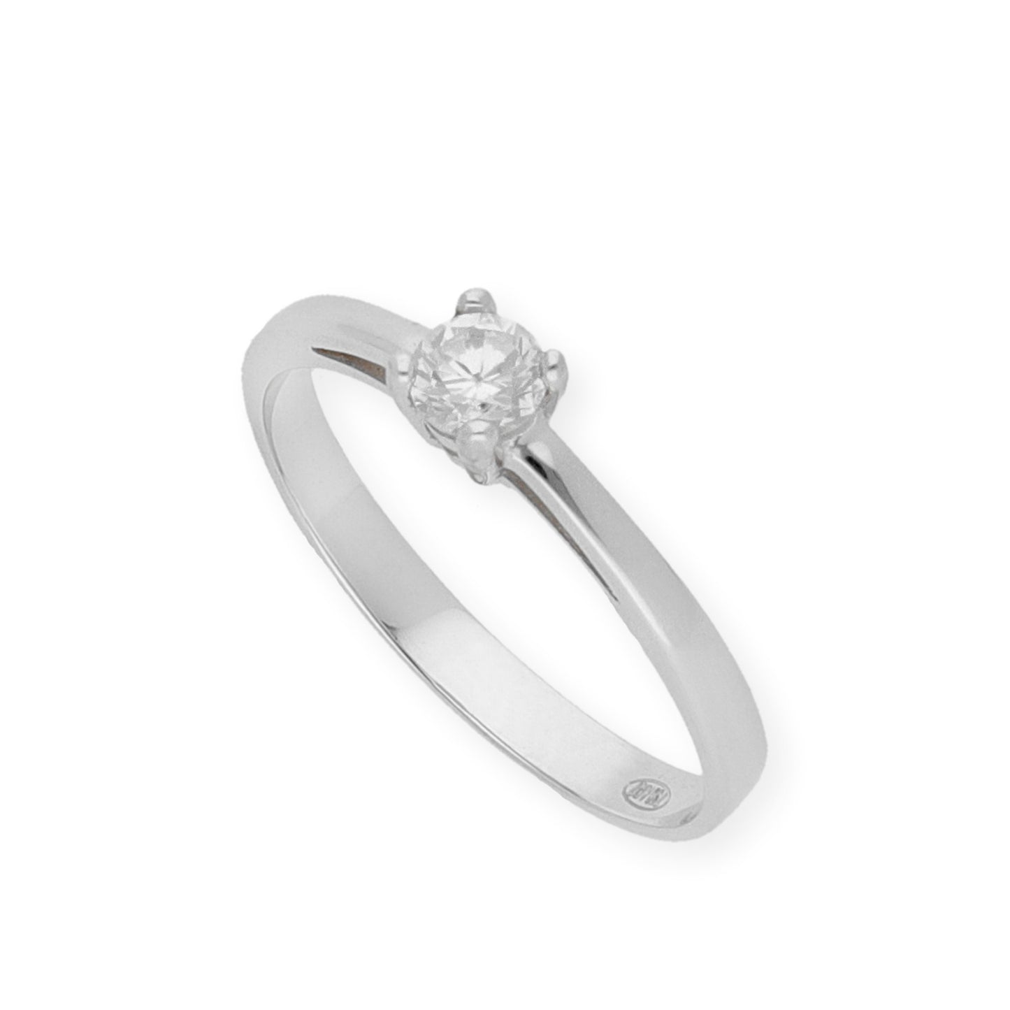 Solitario de Compromiso con Diamantes Certificado y Oro 18K