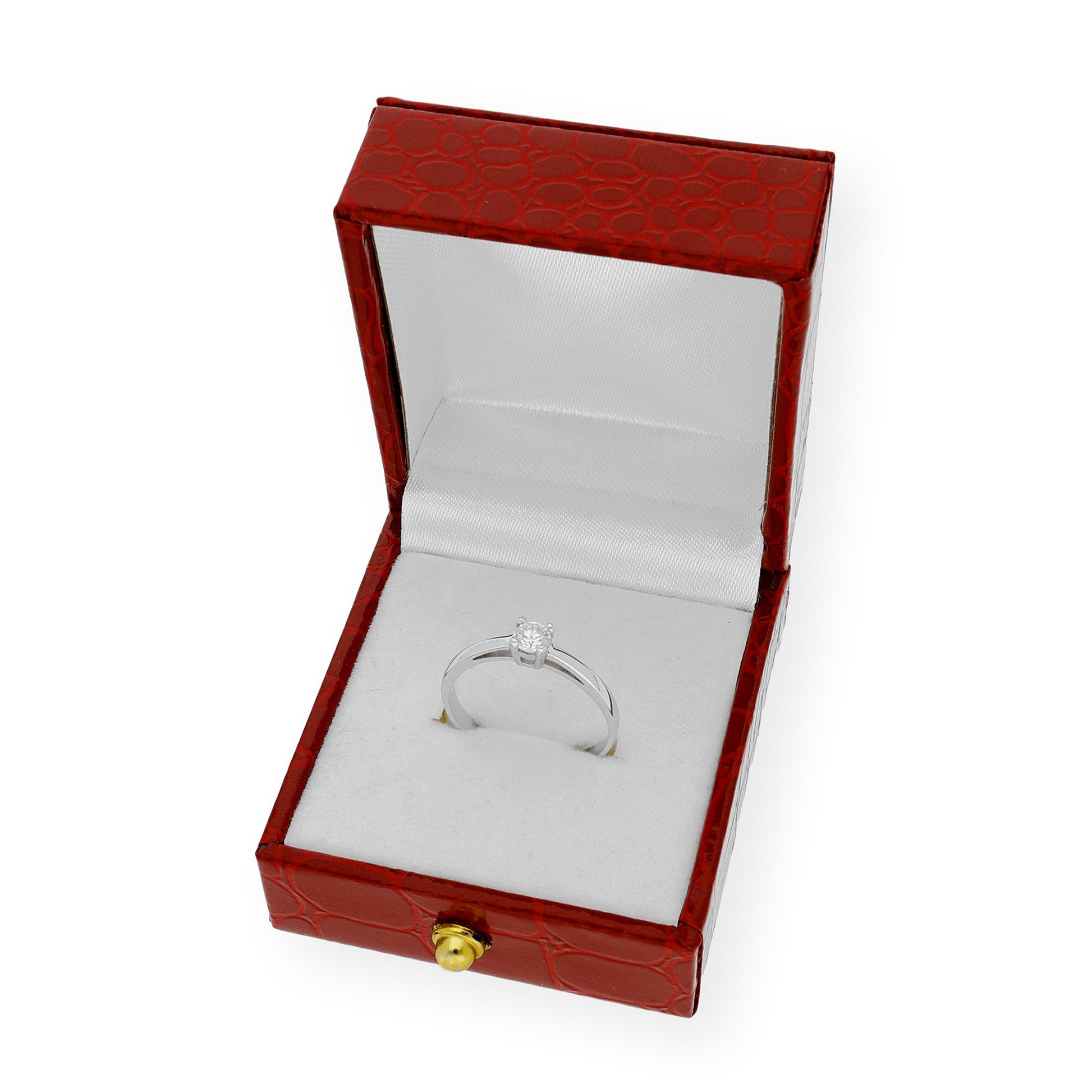 Solitario de Compromiso con Diamantes Certificado y Oro 18K