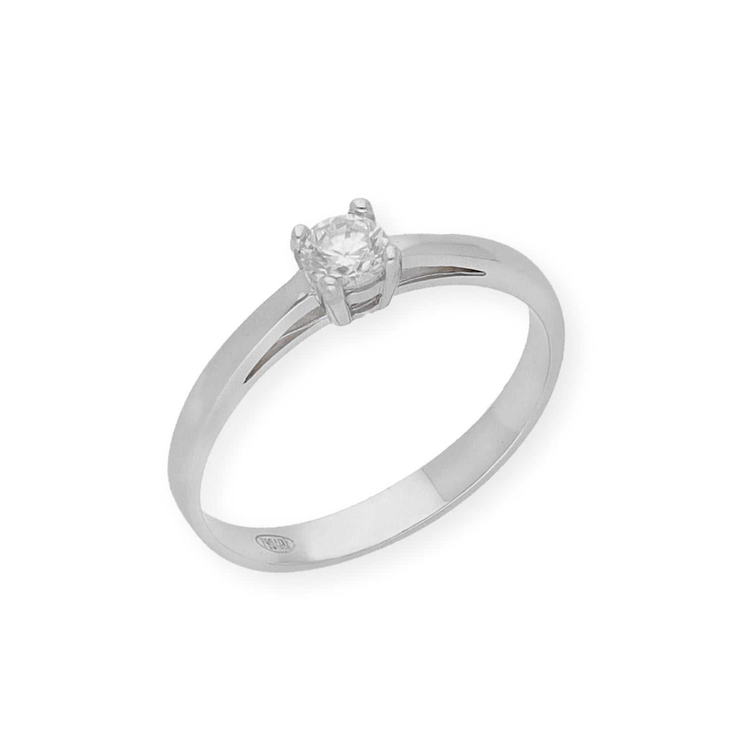 Solitario de Compromiso con Diamantes Certificado y Oro 18K