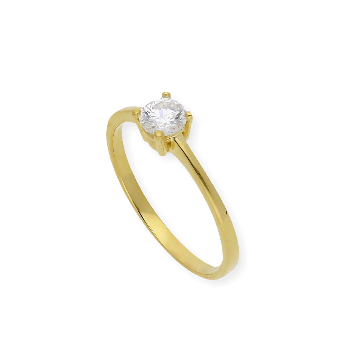 Solitario de Compromiso con Diamantes Certificado y Oro 18K