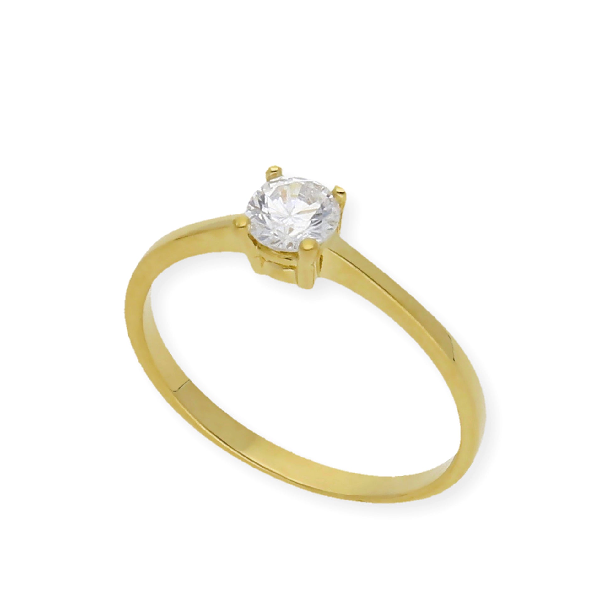 Solitario de Compromiso con Diamantes Certificado y Oro 18K
