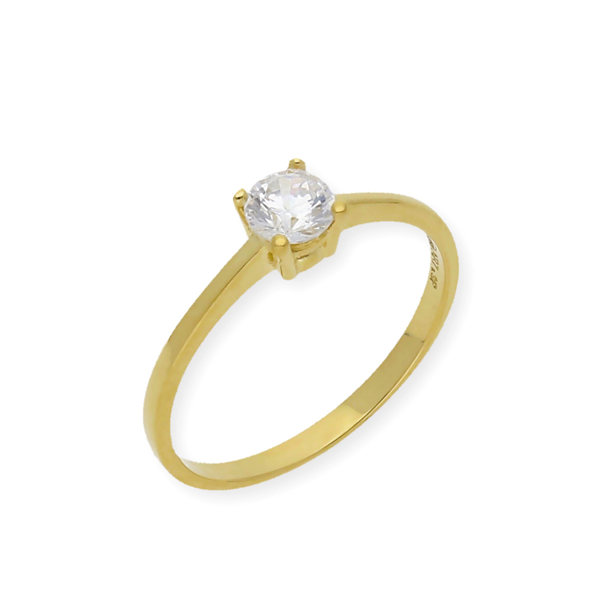 Solitario de Compromiso con Diamantes Certificado y Oro 18K