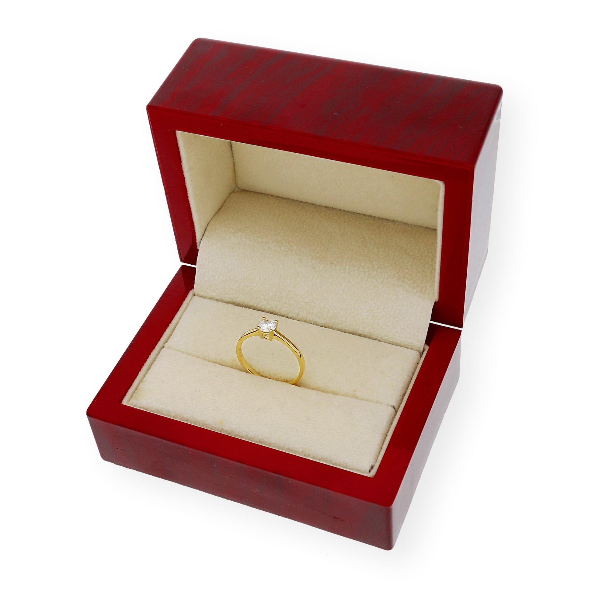 Solitario de Compromiso con Diamantes Certificado y Oro 18K
