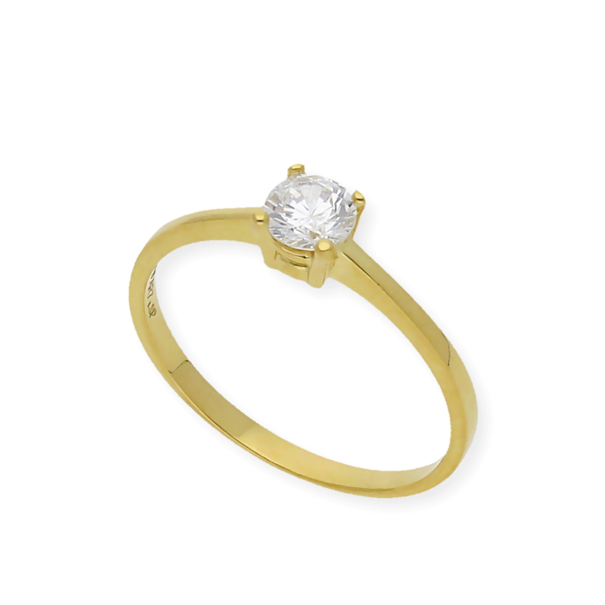 Solitario de Compromiso con Diamantes Certificado y Oro 18K