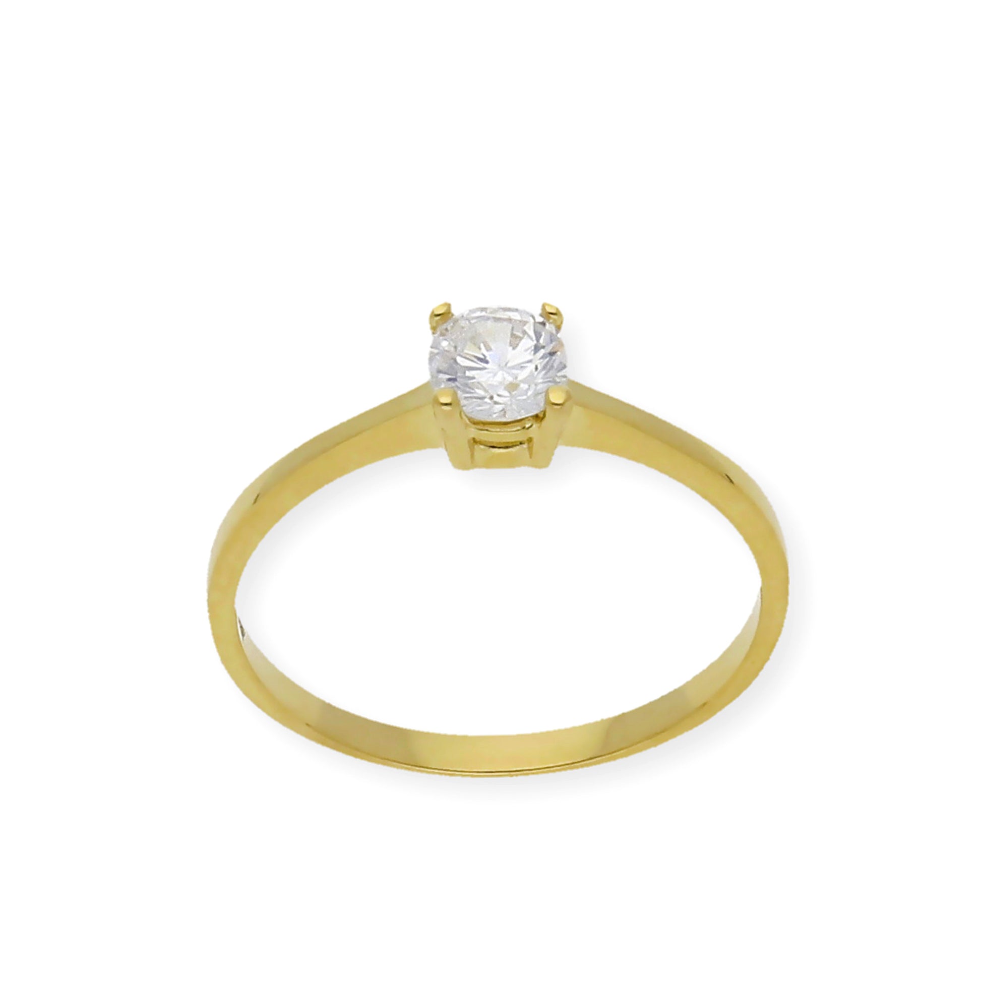 Solitario de Compromiso con Diamantes Certificado y Oro 18K