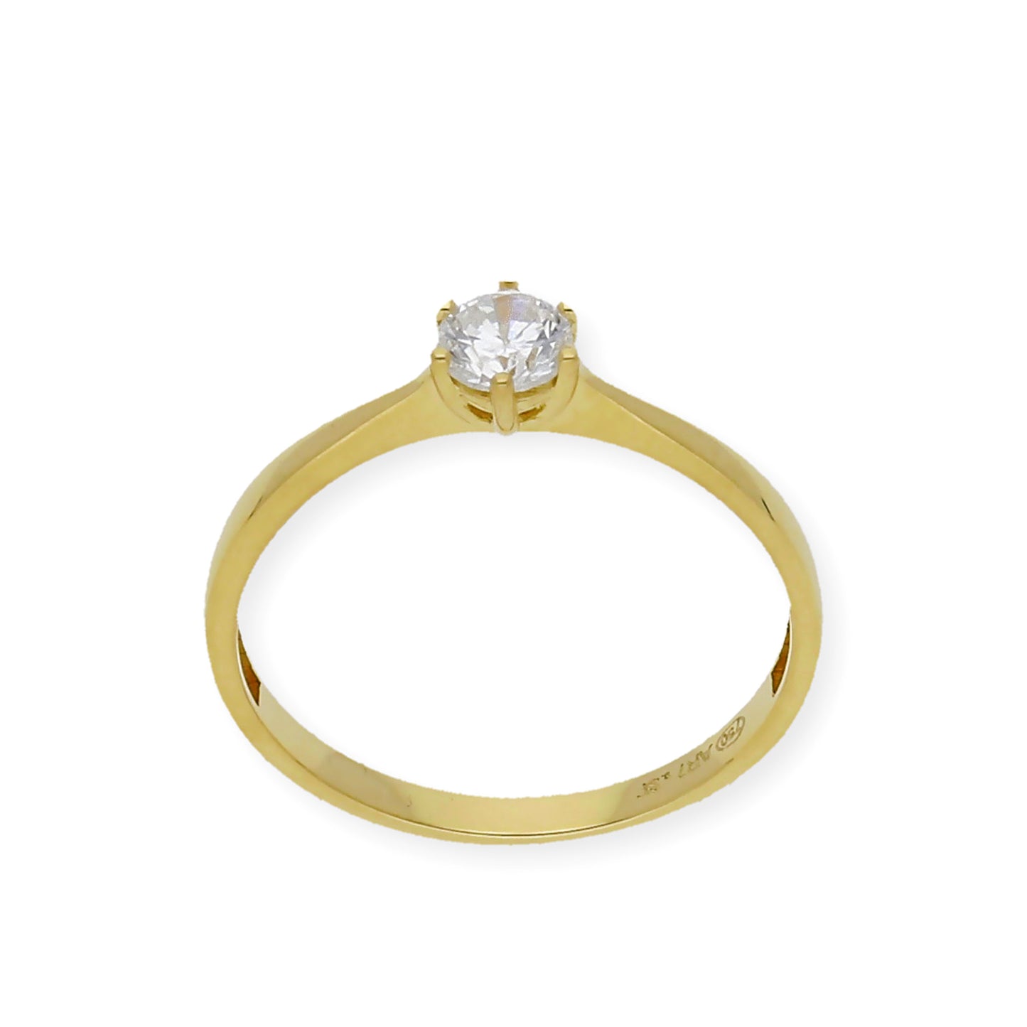Solitario de Compromiso con Diamantes Certificado y Oro 18K