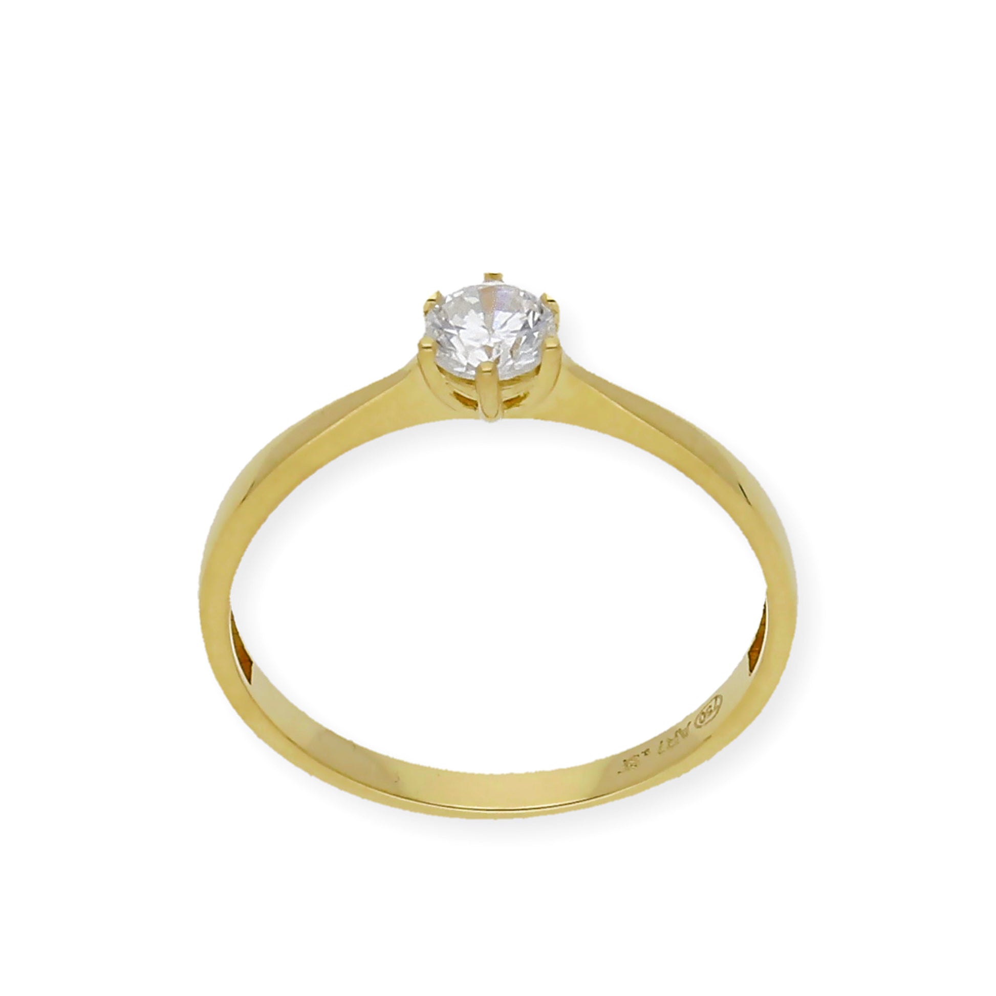 Solitario de Compromiso con Diamantes Certificado y Oro 18K