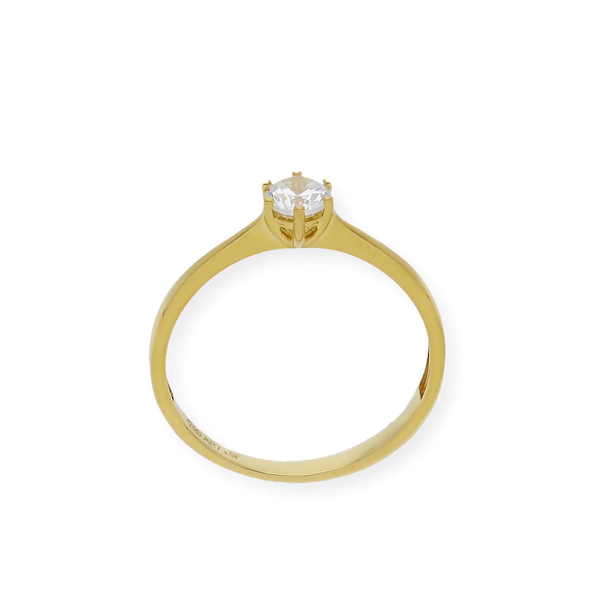 Solitario de Compromiso con Diamantes Certificado y Oro 18K