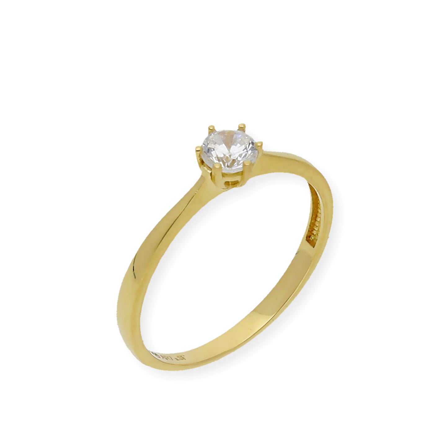 Solitario de Compromiso con Diamantes Certificado y Oro 18K