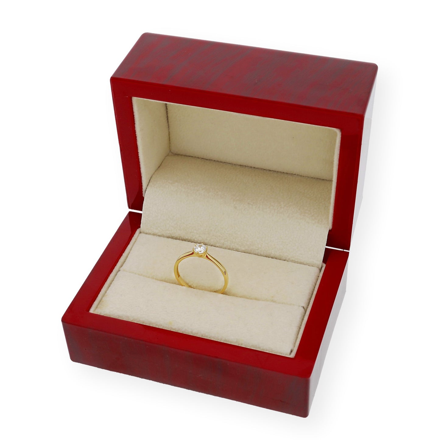 Solitario de Compromiso con Diamantes Certificado y Oro 18K
