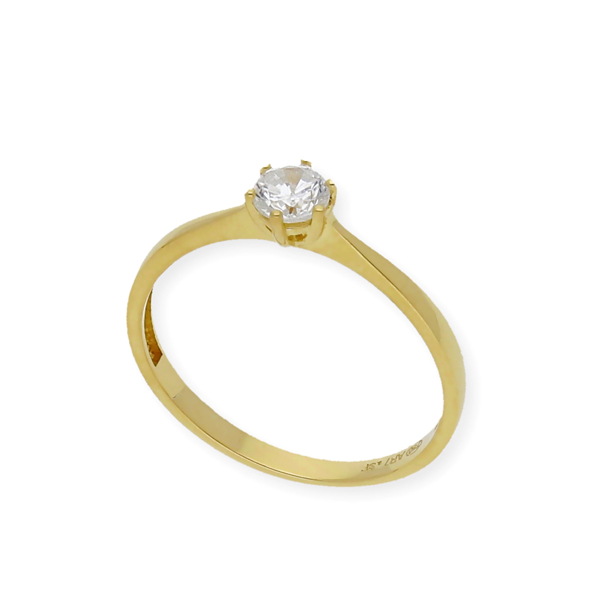 Solitario de Compromiso con Diamantes Certificado y Oro 18K