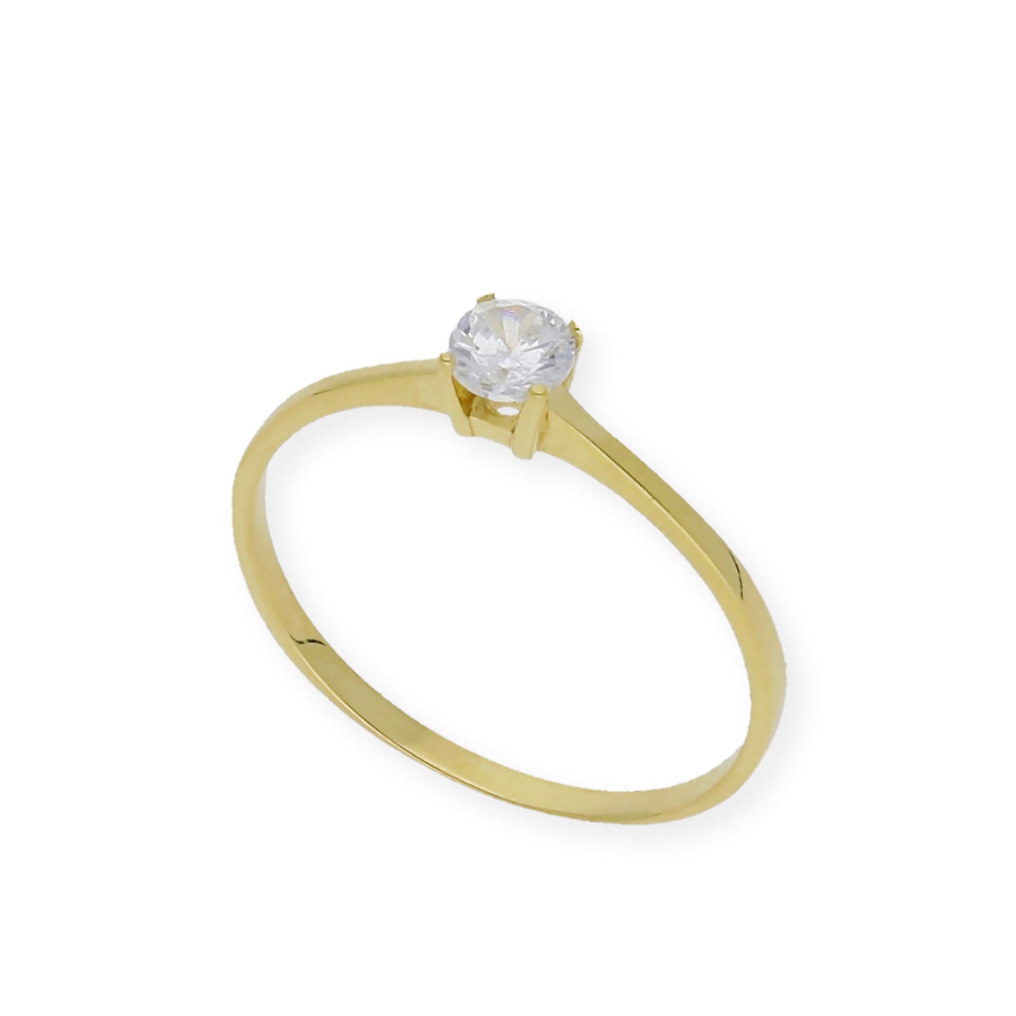 Solitario de Compromiso con Diamantes Certificado y Oro 18K