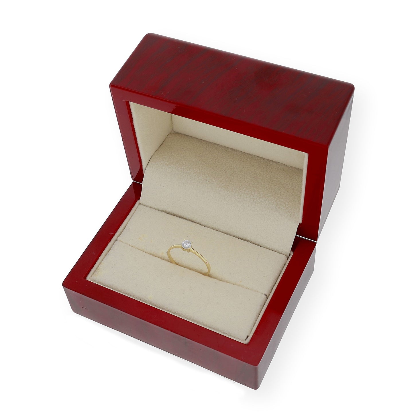 Solitario de Compromiso con Diamantes Certificado y Oro 18K