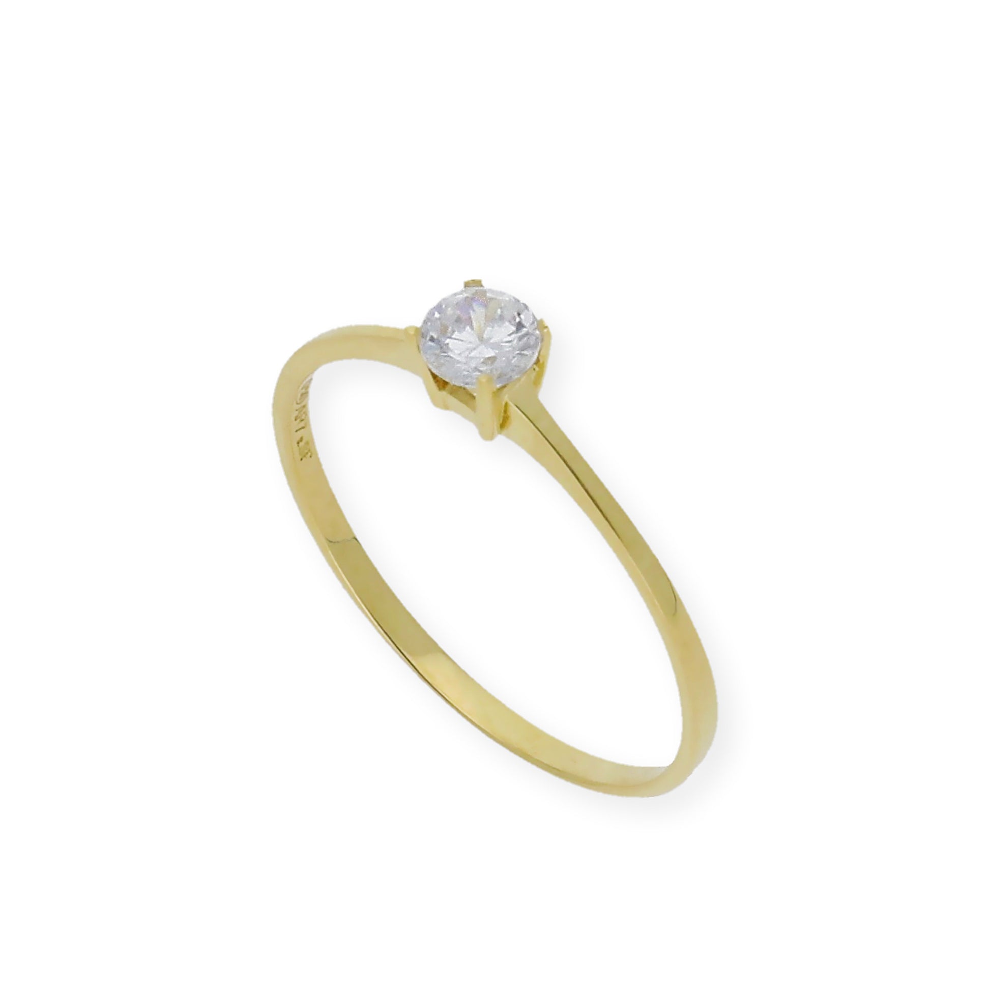 Solitario de Compromiso con Diamantes Certificado y Oro 18K