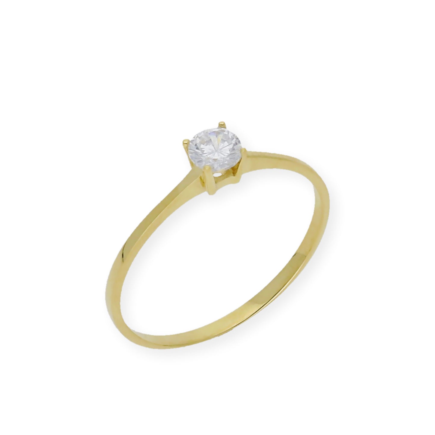 Solitario de Compromiso con Diamantes Certificado y Oro 18K