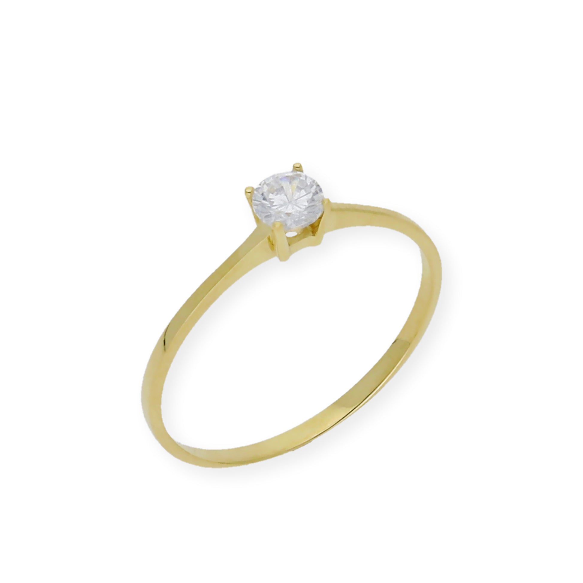 Solitario de Compromiso con Diamantes Certificado y Oro 18K
