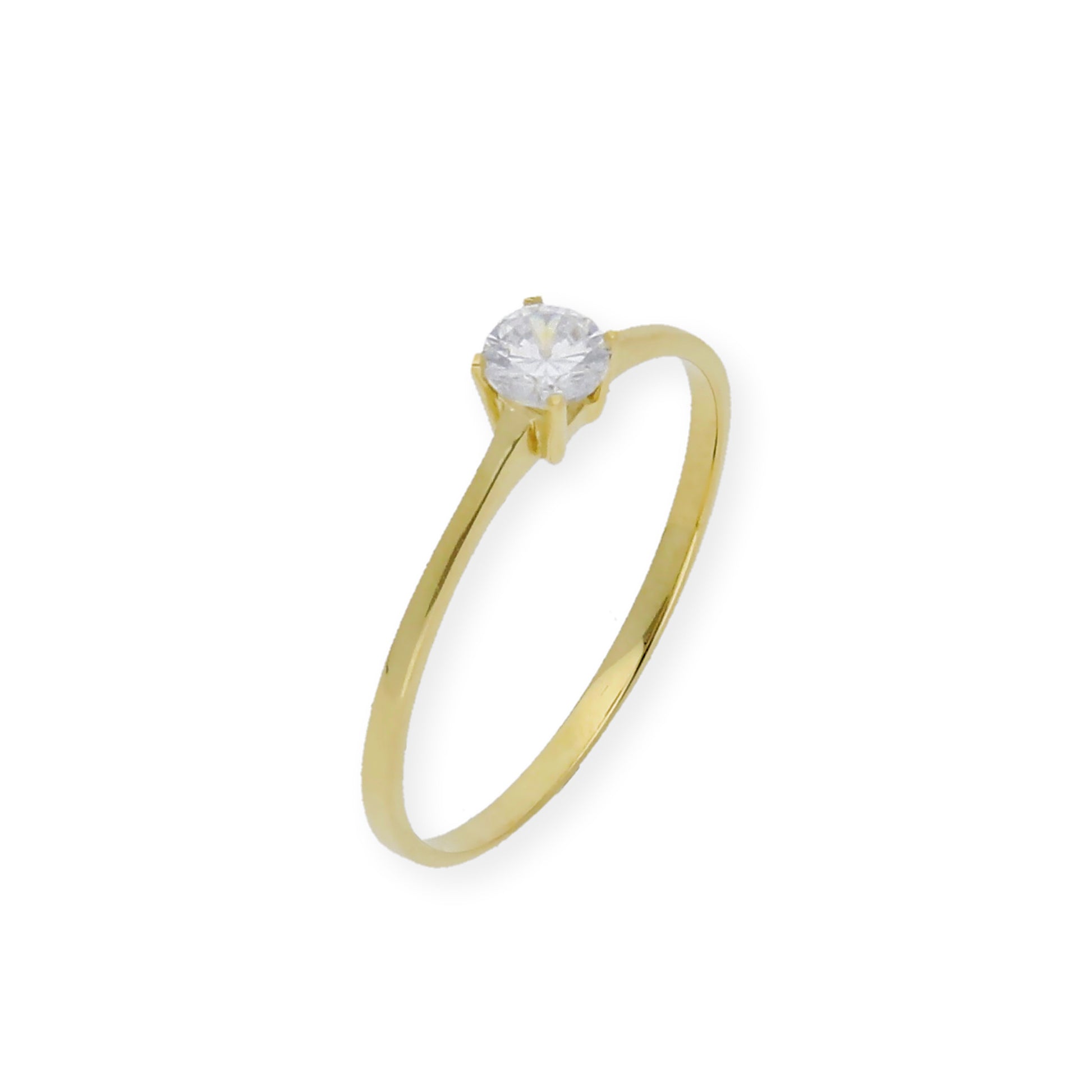 Solitario de Compromiso con Diamantes Certificado y Oro 18K