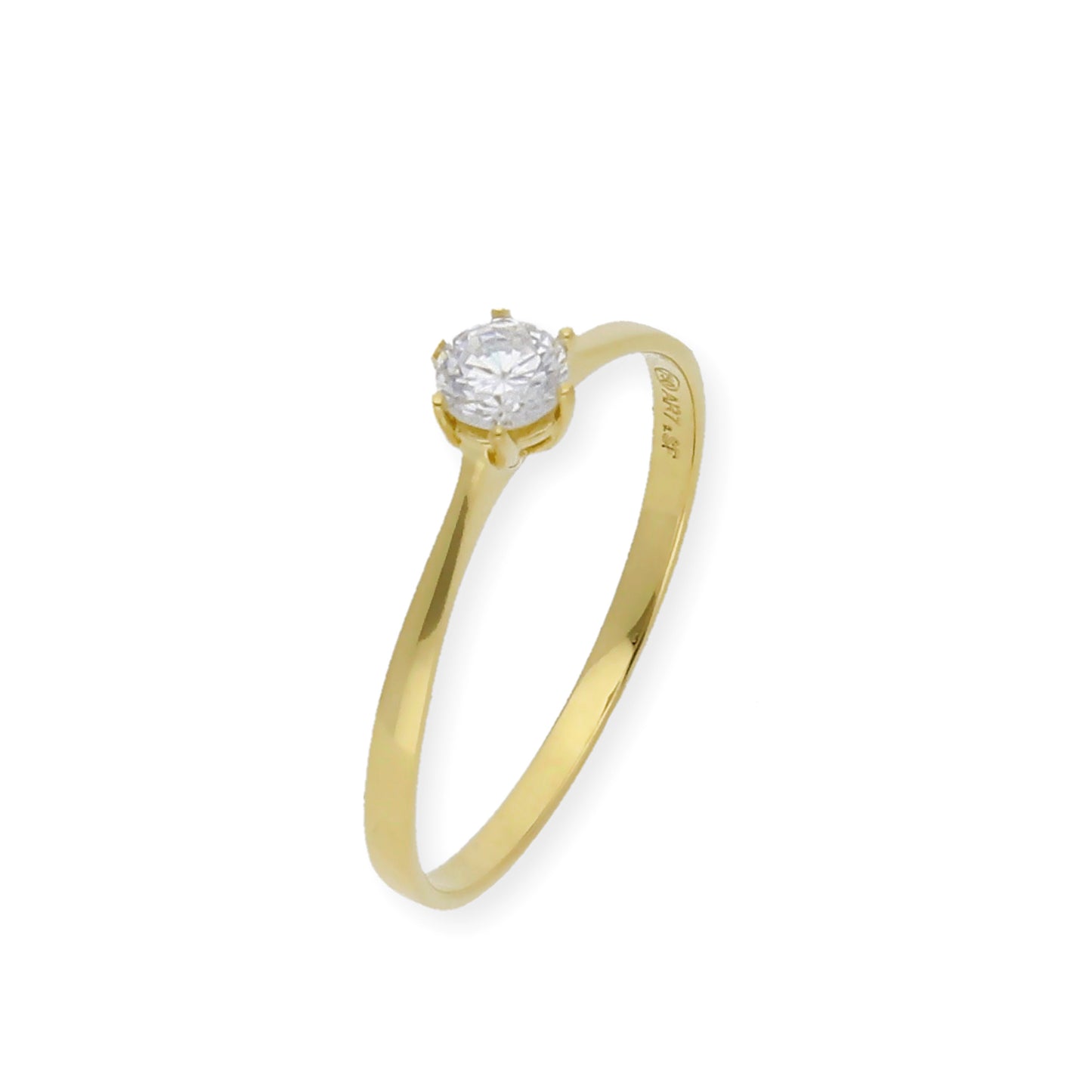 Solitario de Compromiso con Diamantes Certificado y Oro 18K