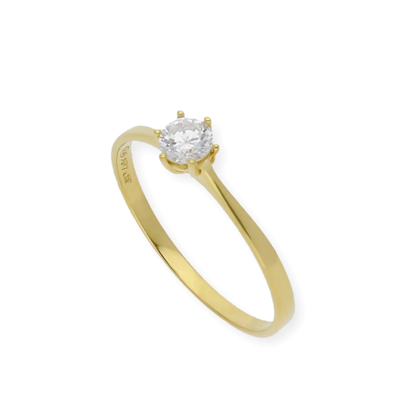 Solitario de Compromiso con Diamantes Certificado y Oro 18K