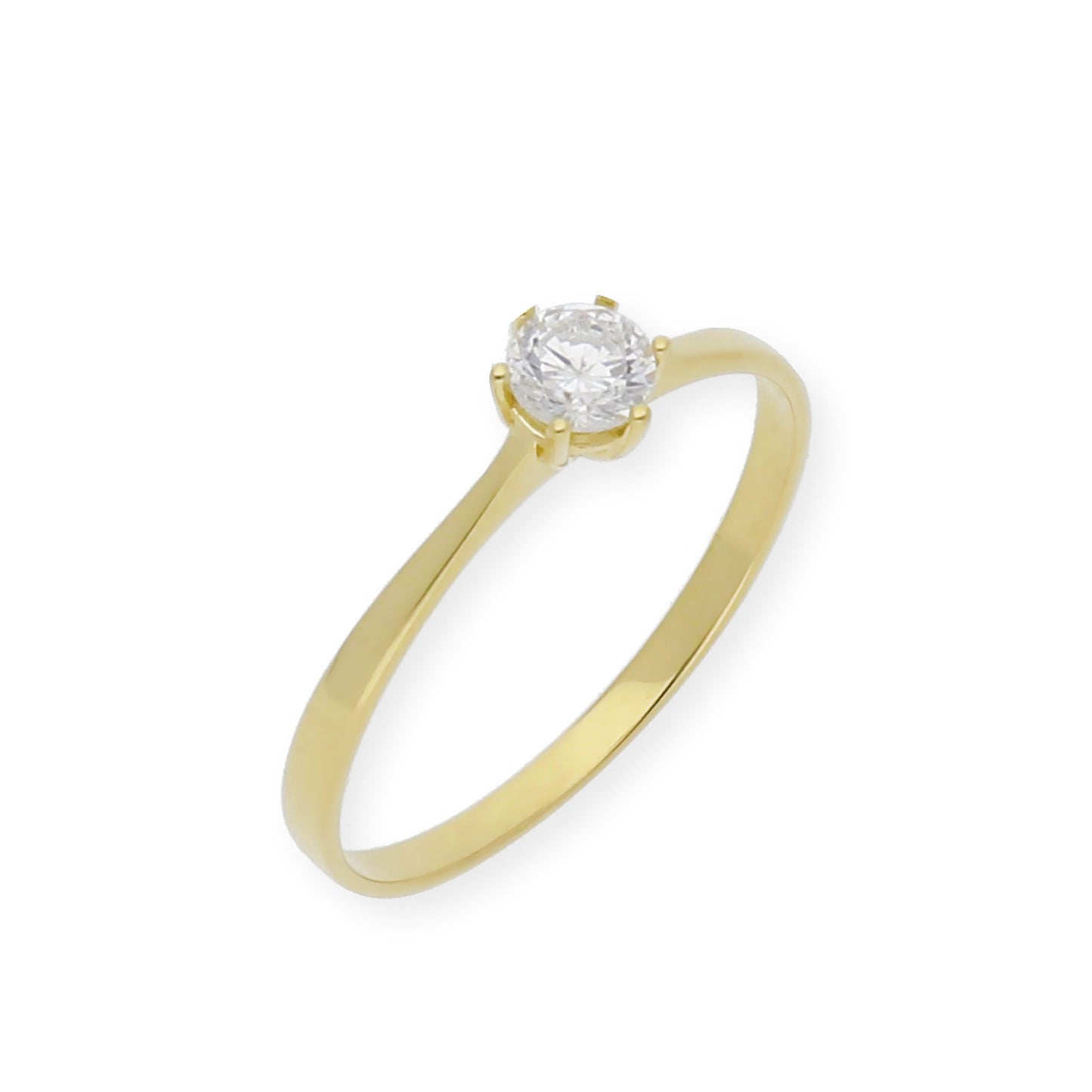 Solitario de Compromiso con Diamantes Certificado y Oro 18K