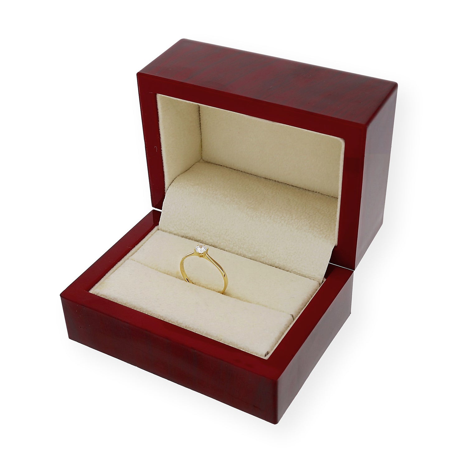 Solitario de Compromiso con Diamantes Certificado y Oro 18K