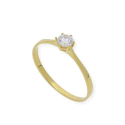 Solitario de Compromiso con Diamantes Certificado y Oro 18K