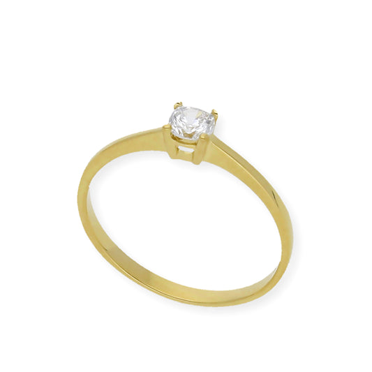 Solitario de Compromiso con Diamante Certificado y Oro 18k