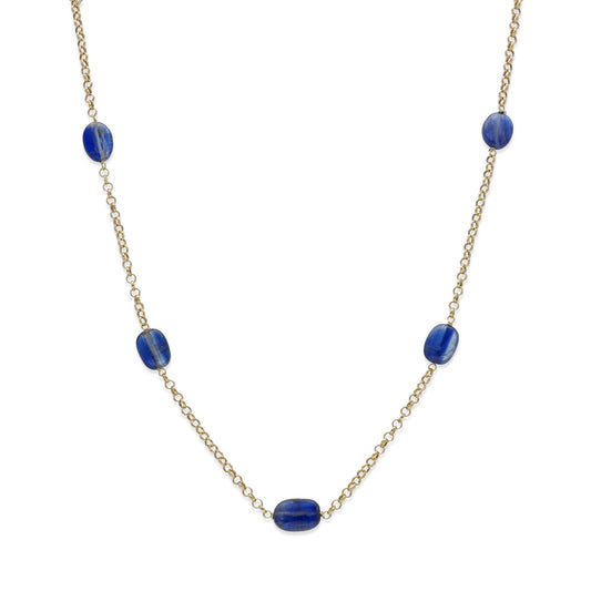 Collar Bliss Oro de ley 18K y Zafiros Ovales