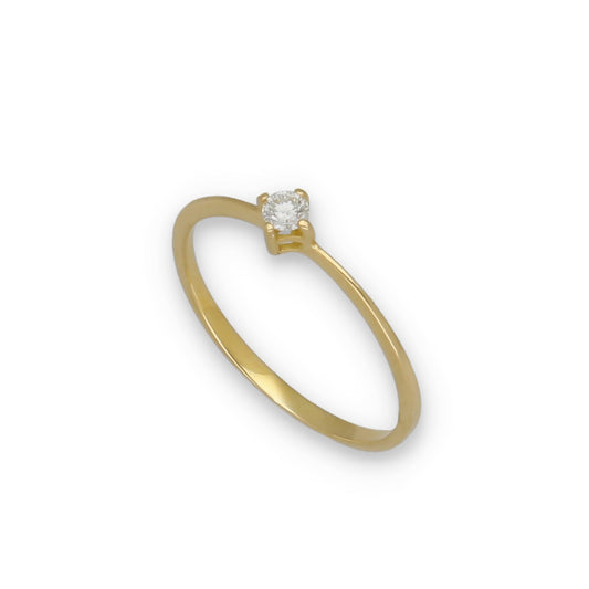 Solitario de Compromiso con Diamante Certificado y Oro 18k