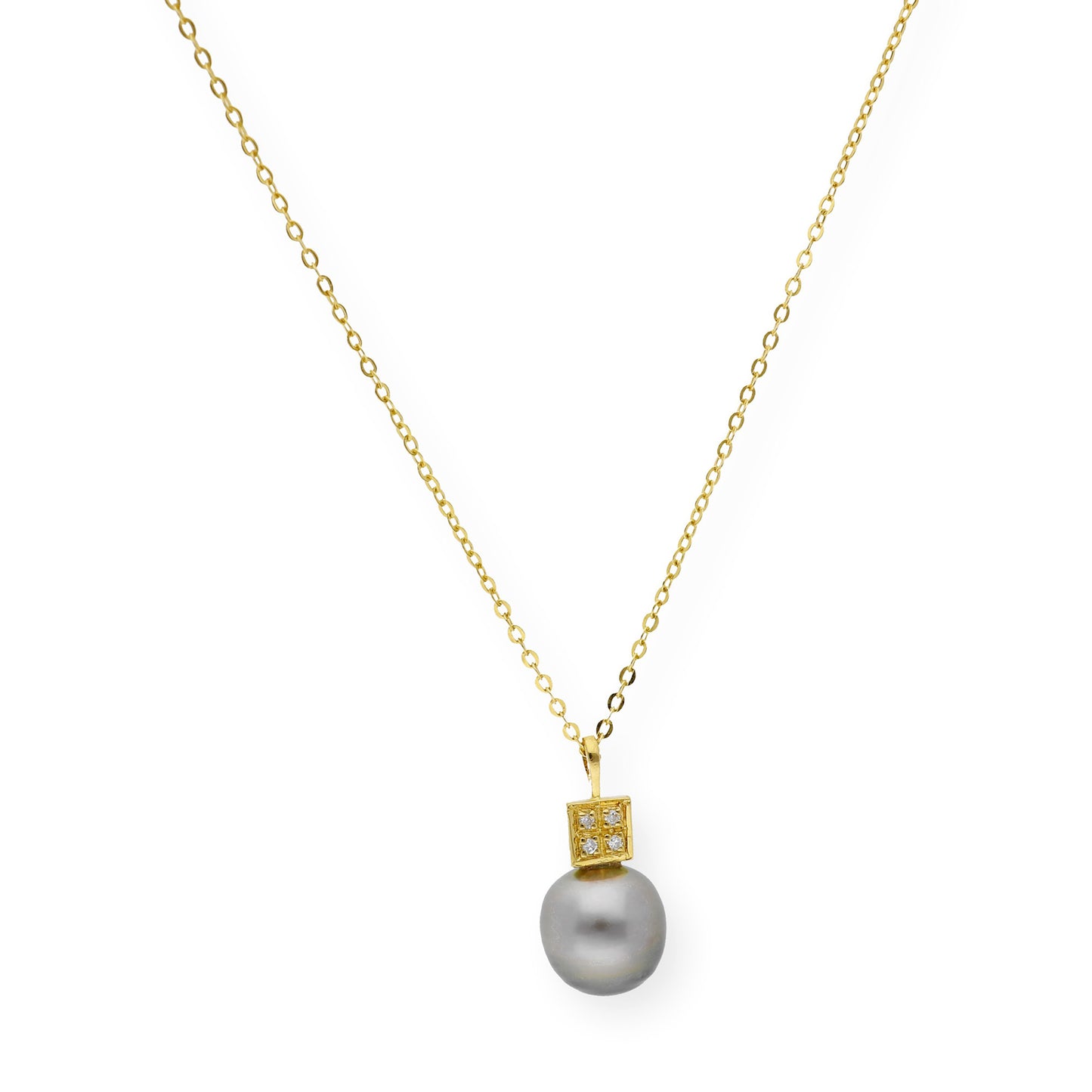 Collar Ceres en Oro 18K con Diamantes y Perla Tahití Natural