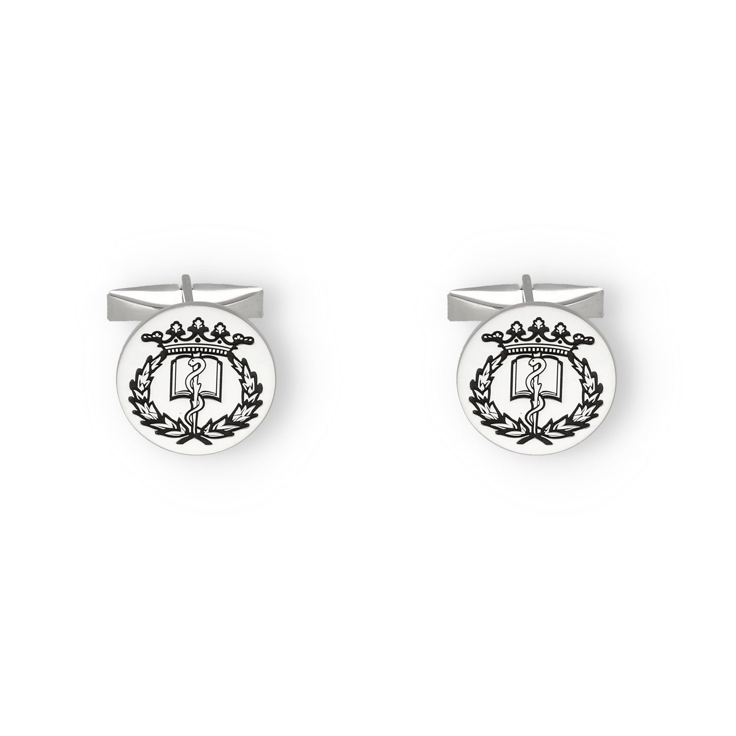 Gemelos Insignia Profesional de Medicina en Plata de Ley 925