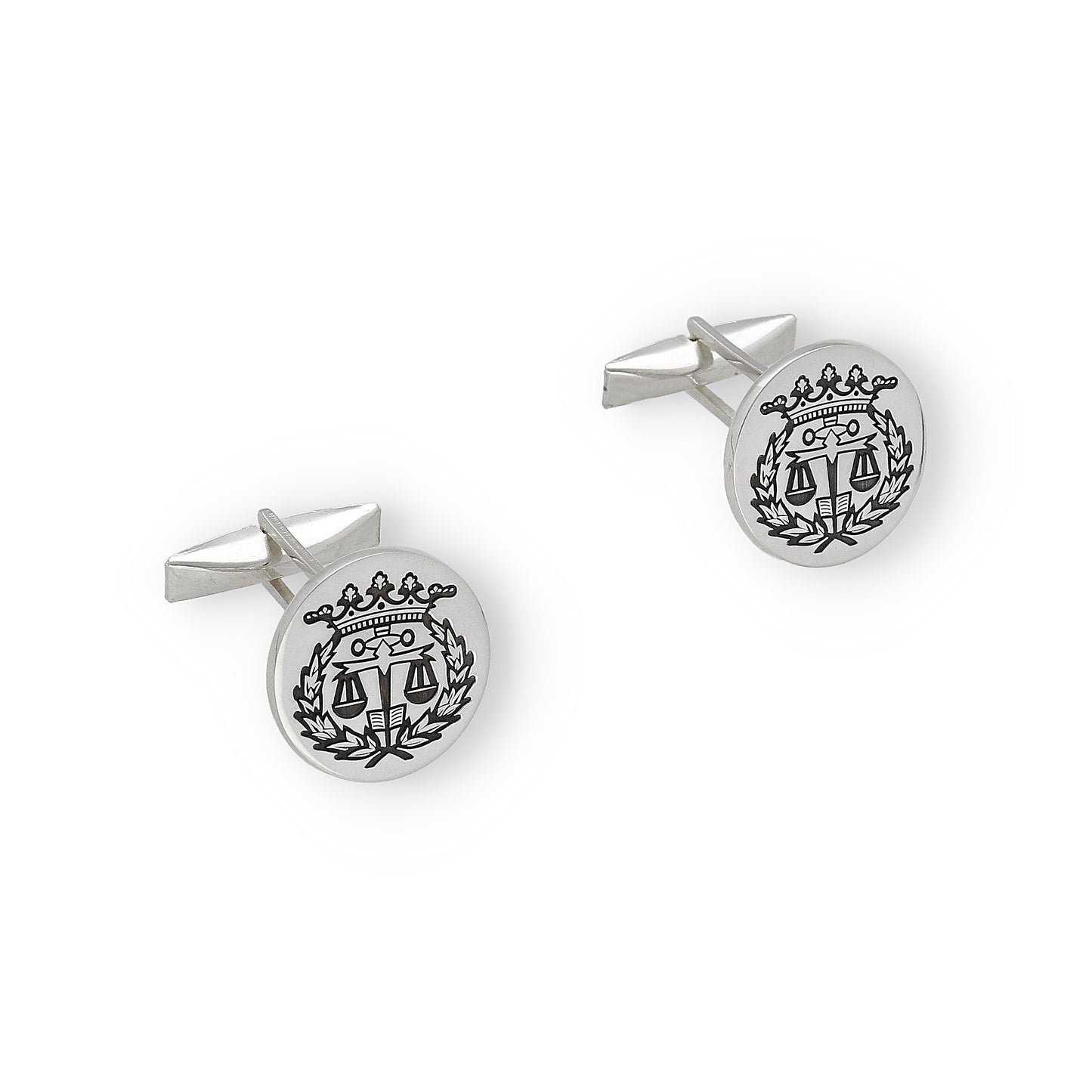 Gemelos Insignia Profesional de Derecho en Plata de Ley 925