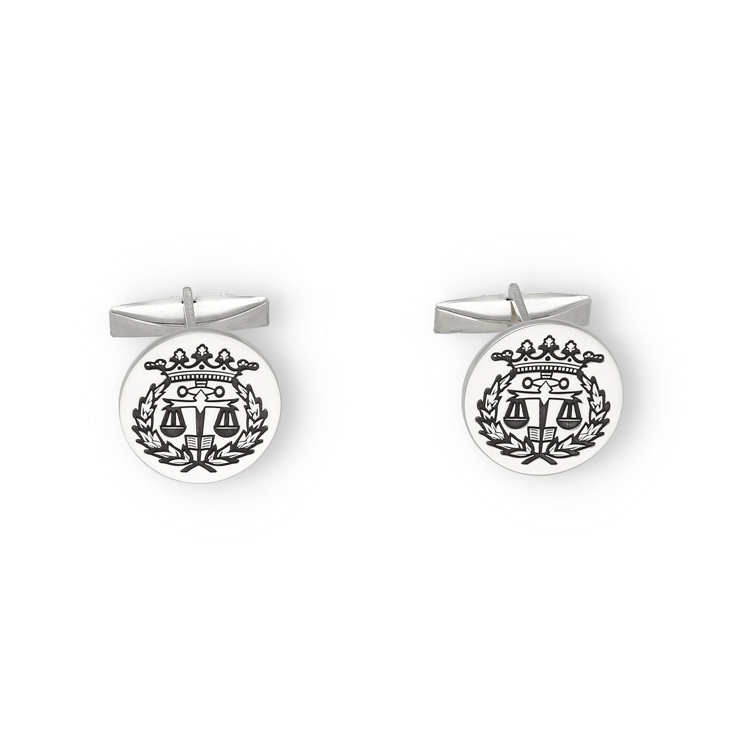 Gemelos Insignia Profesional de Derecho en Plata de Ley 925