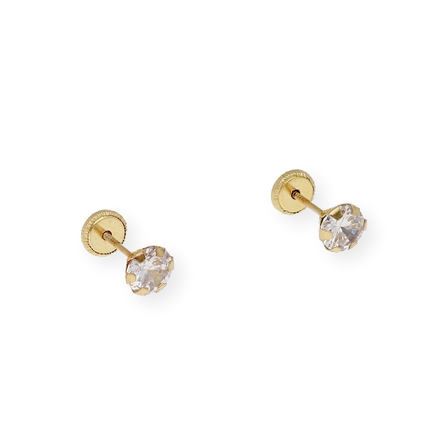Pendientes Bebé en Oro de Ley 18K con Circonita 5.00 mm