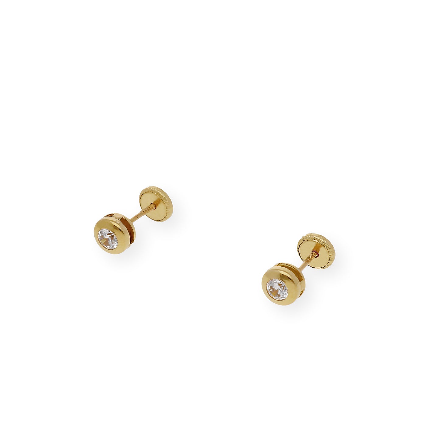 Pendientes Bebé en Oro de Ley 18K con Chatón 5mm