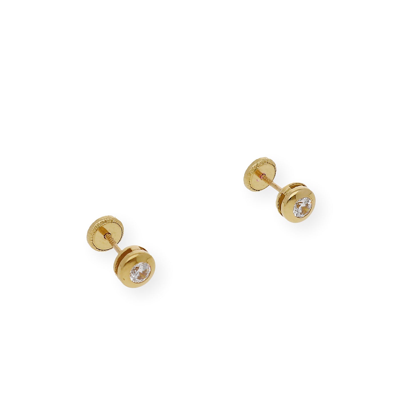 Pendientes Bebé en Oro de Ley 18K con Chatón 5mm