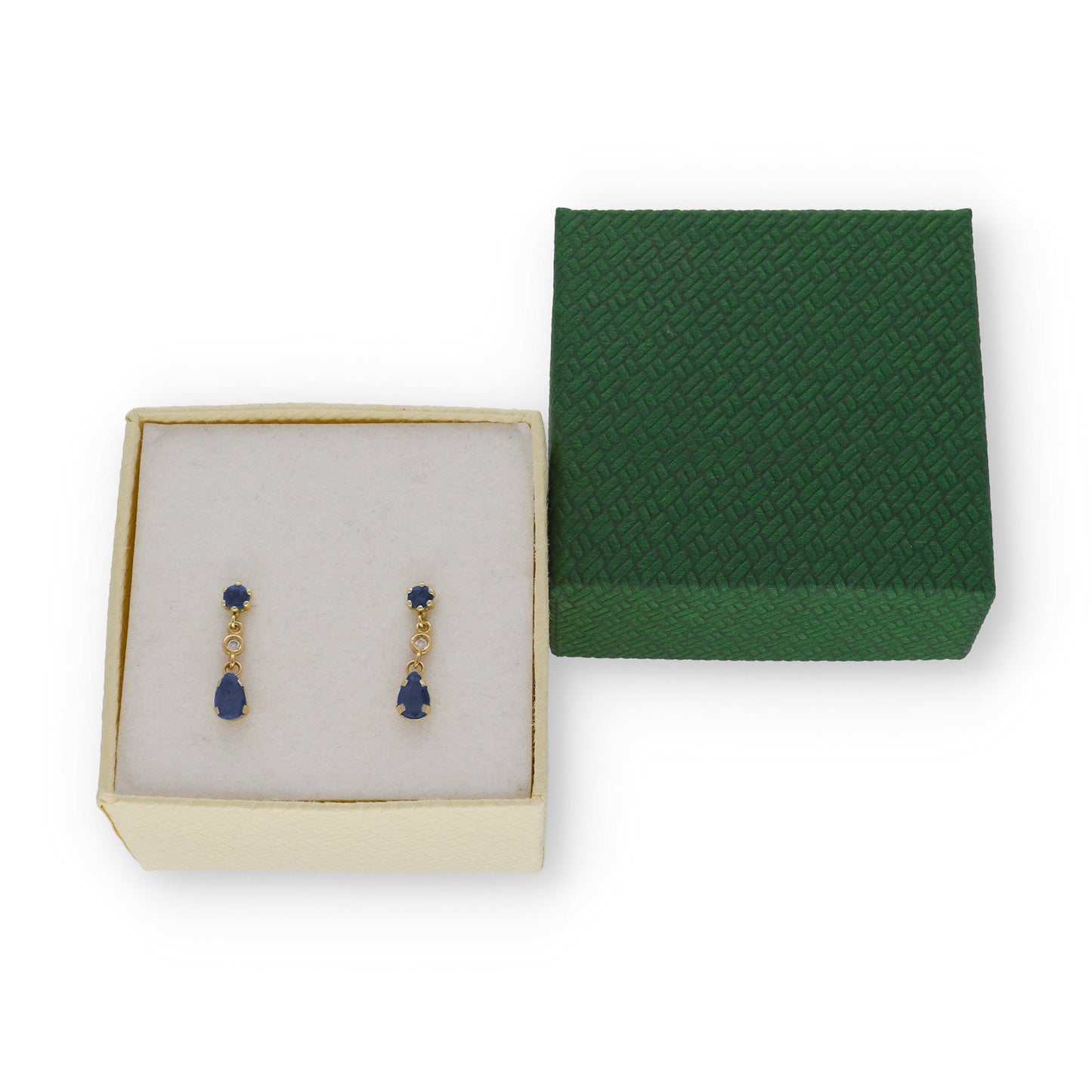 Pendientes Venus en Oro 18K con Diamantes y Zafiros