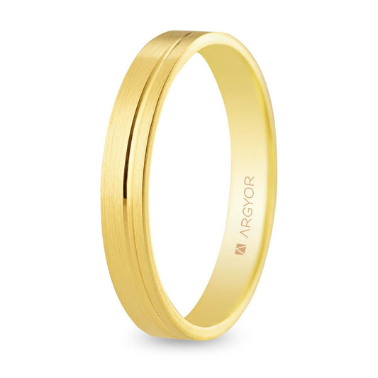 Alianza de Boda en Oro 18k con Acabado Scotch