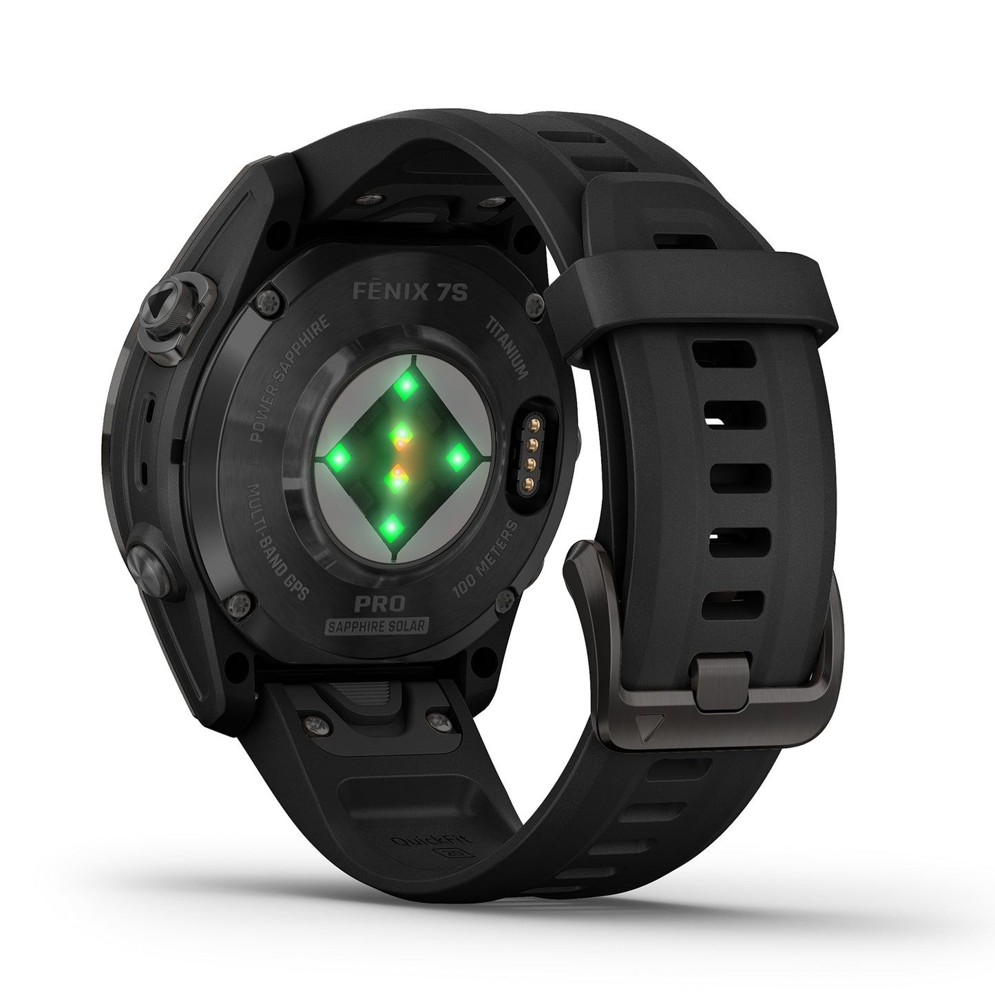 Reloj Garmin Fenix 7S PRO Sapphire Solar Titanio gris carbón con correa negra 010-02776-11