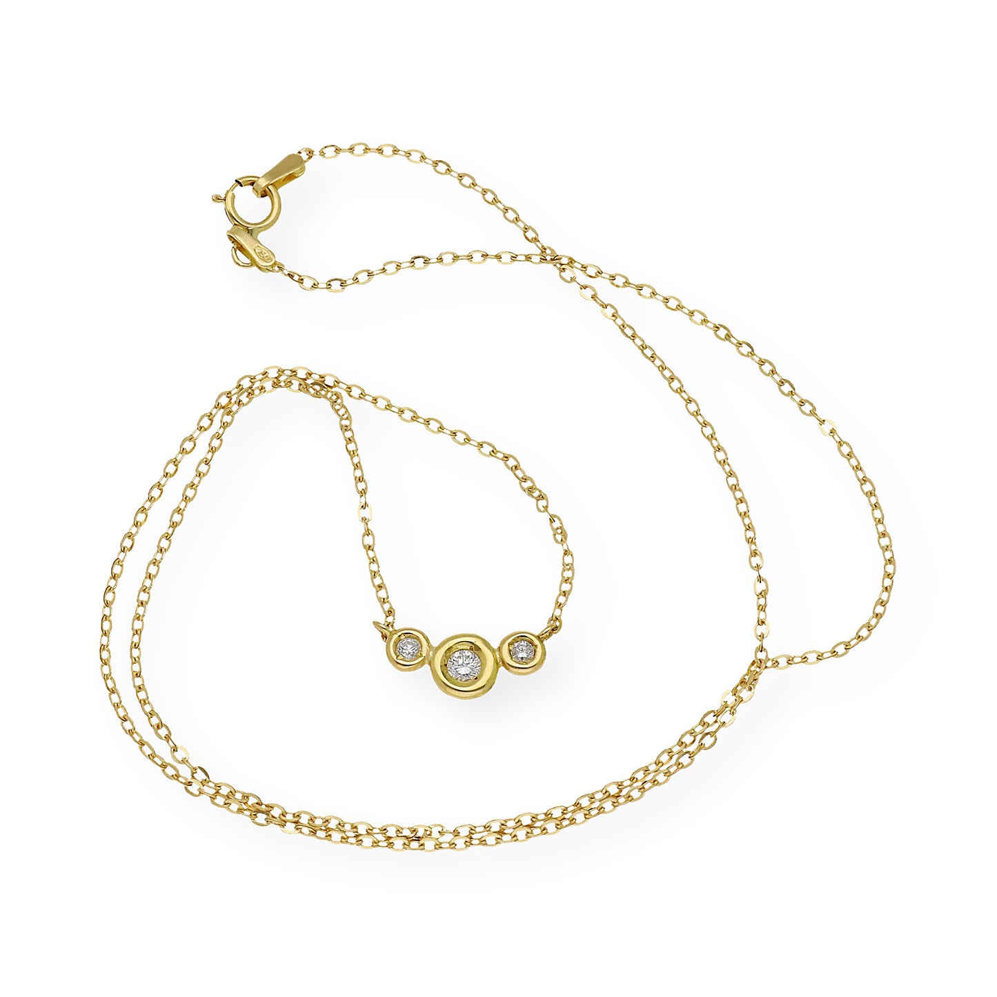Collar Trio en Oro 18K con Diamantes