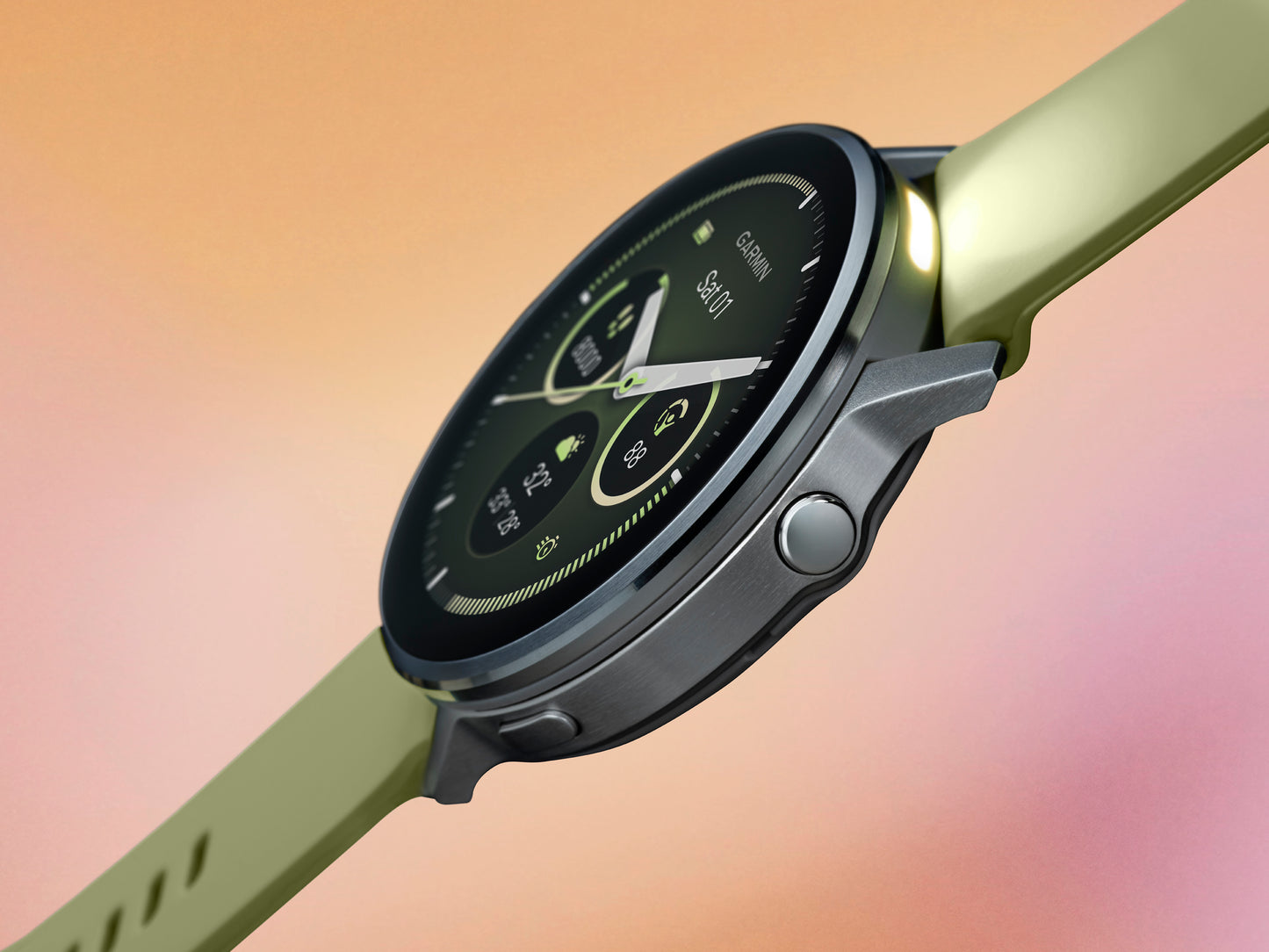 Reloj Garmin Venu® 4 - 45 mm Bisel Plateado Correa de Silicona Amarilla 010-03014-02