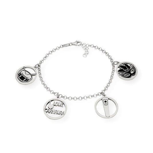 Pulsera Charms de Carnaval en Plata de Ley 925