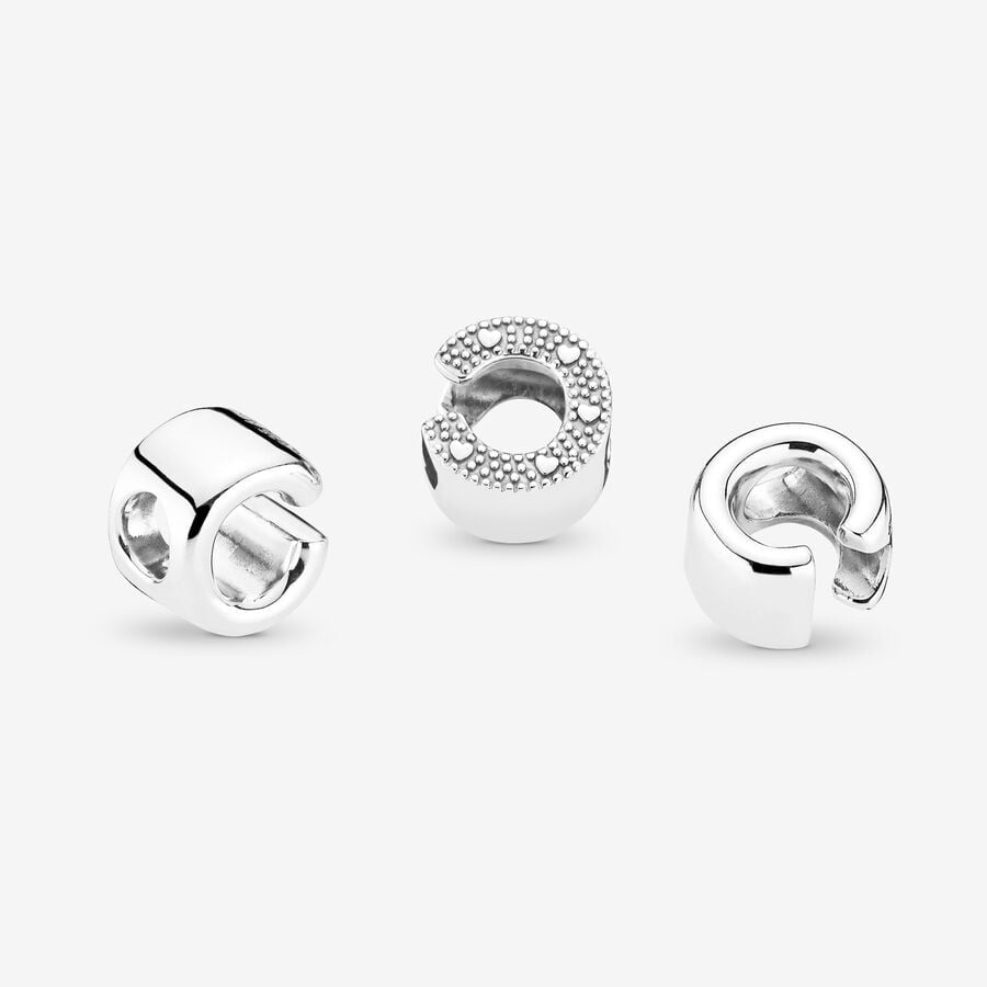 Charm Pandora en plata de ley Letra C 797457