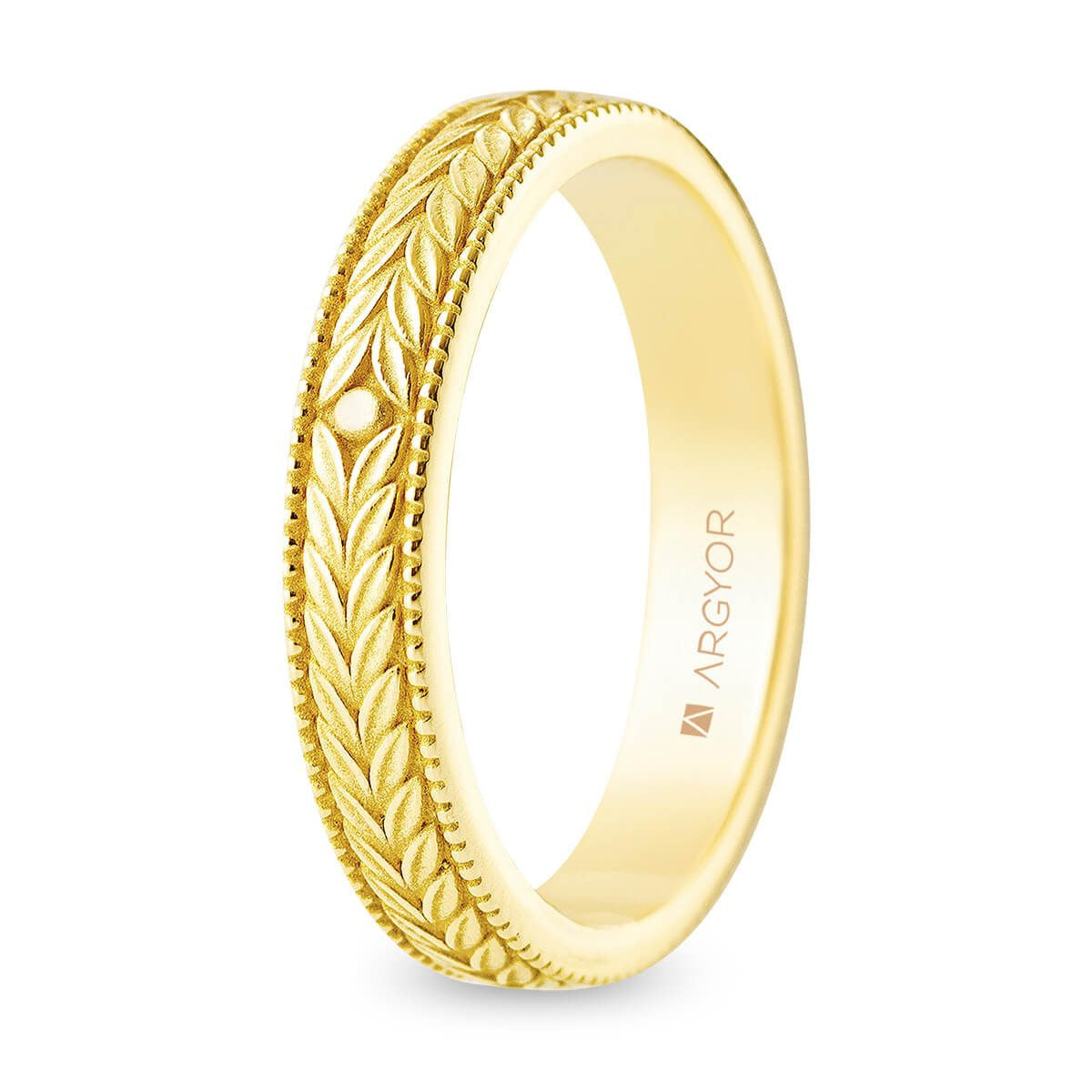 Alianza de Oro de Ley con Diseño Floral