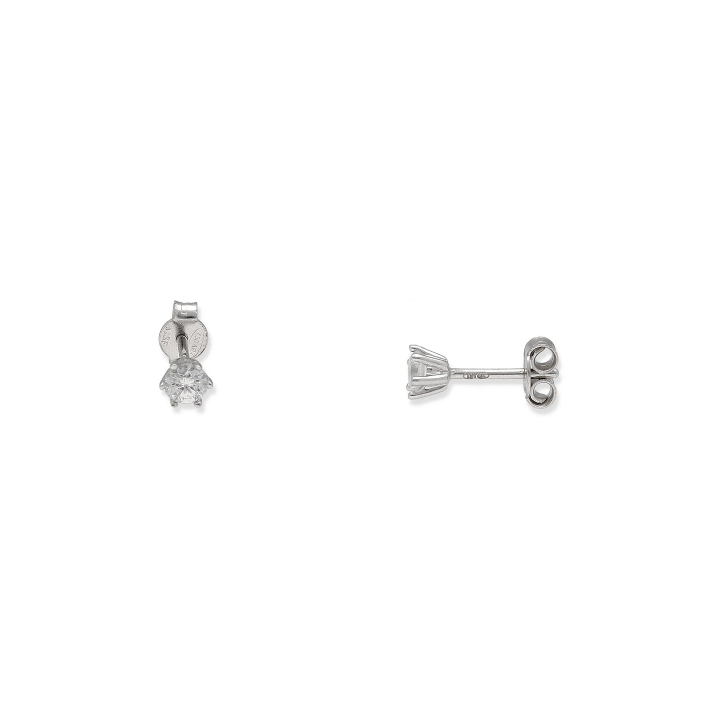 Pendientes de Compromiso con Diamantes Certificados y Oro Blanco 18k 6 Garras