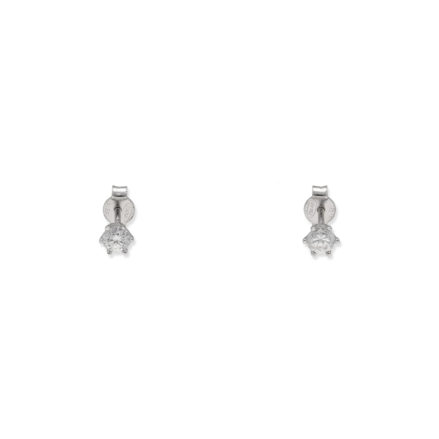 Pendientes de Compromiso con Diamantes Certificados y Oro Blanco 18k 6 Garras