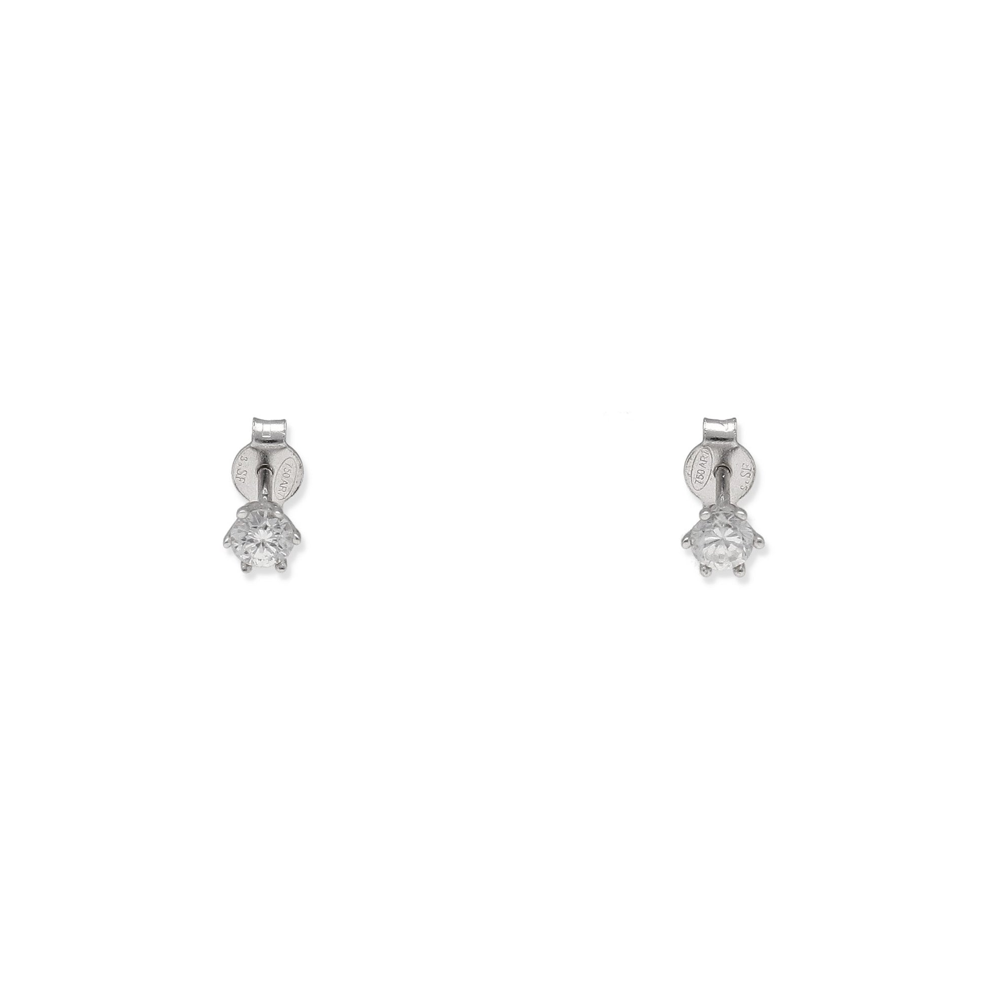 Pendientes de Compromiso con Diamantes Certificados y Oro Blanco 18k 6 Garras