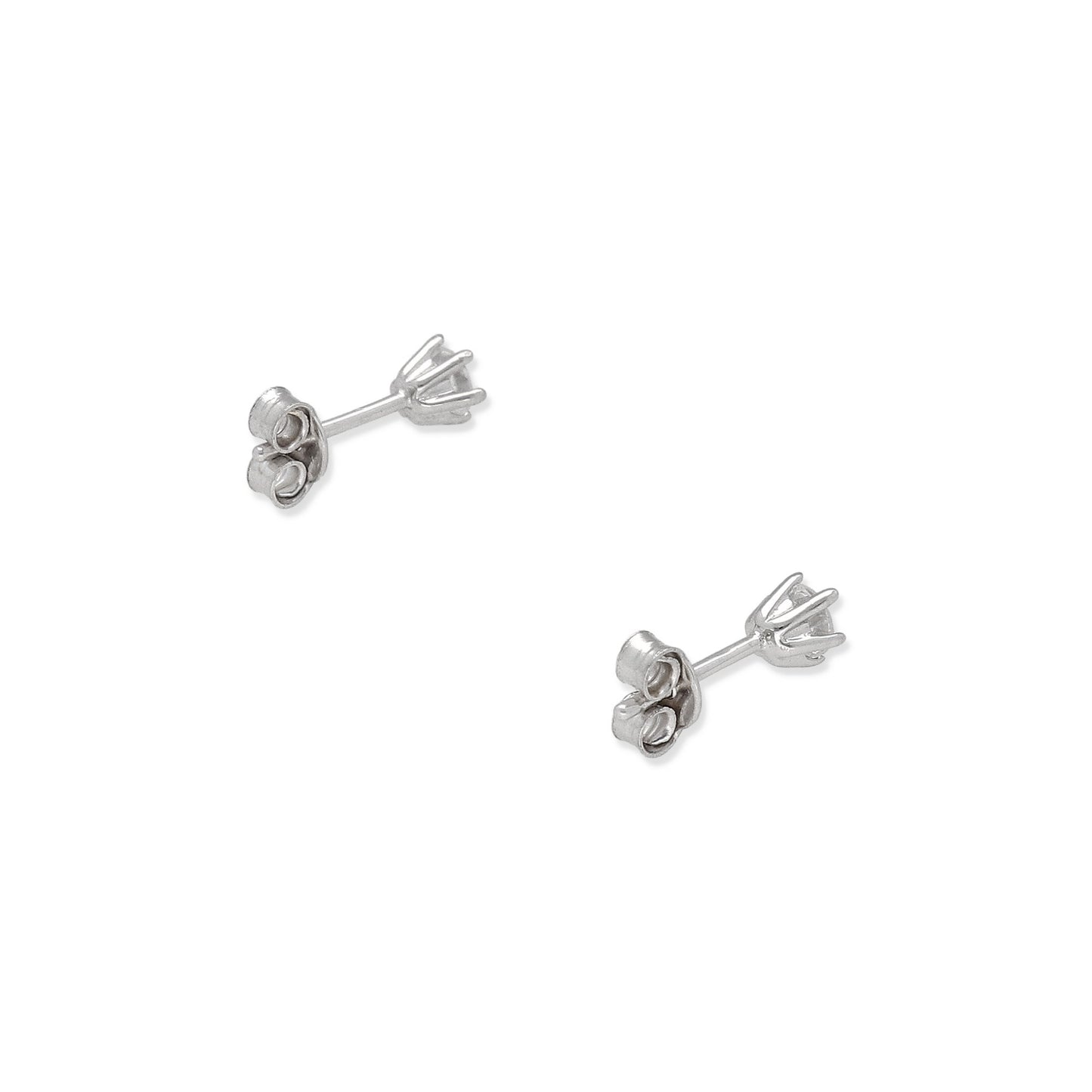 Pendientes de Compromiso con Diamantes Certificados y Oro Blanco 18k 6 Garras