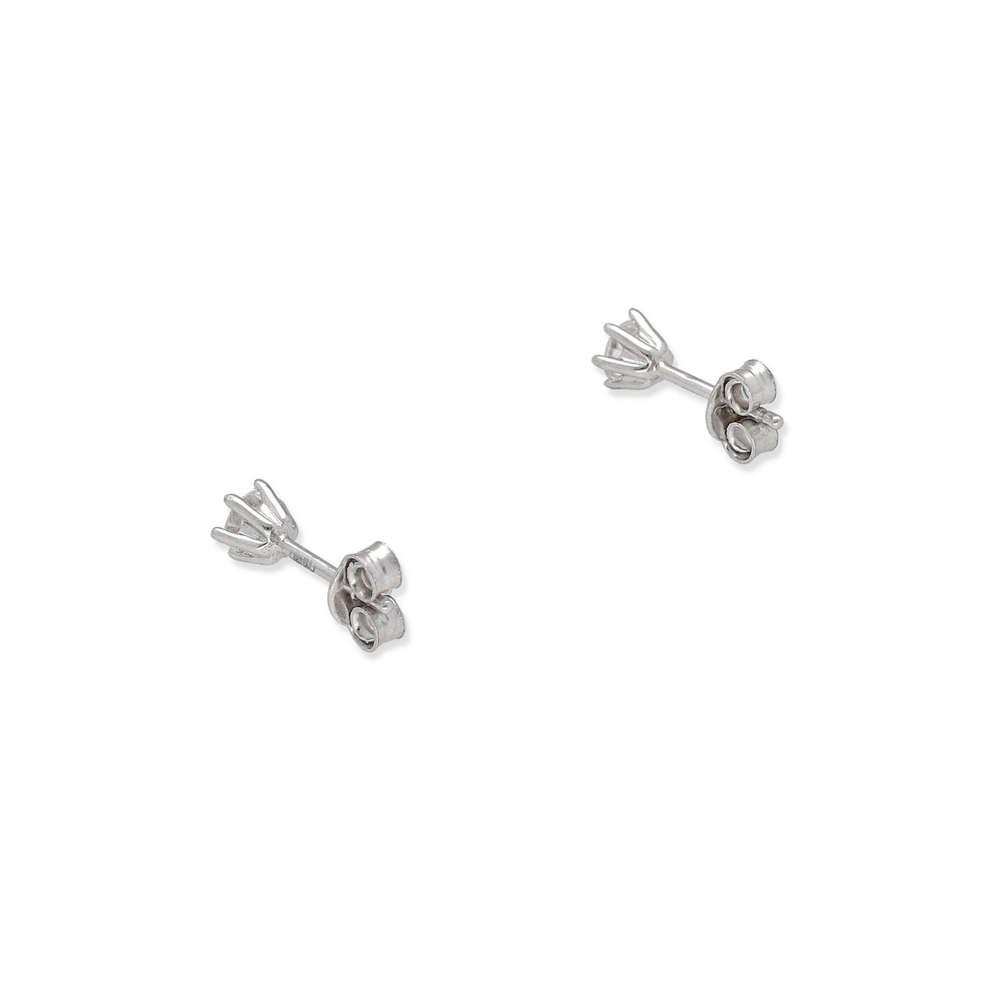 Pendientes de Compromiso con Diamantes Certificados y Oro Blanco 18k 6 Garras
